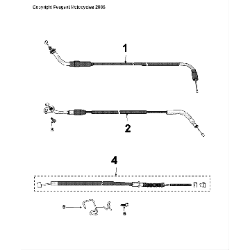 Câbles Peugeot Speedfight 4 LC noir/bleu