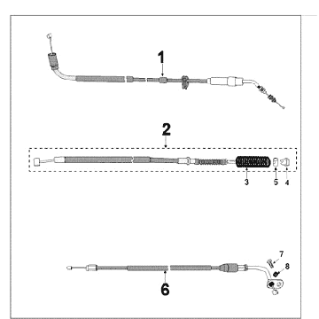 Câbles Peugeot Tweet vieux marron