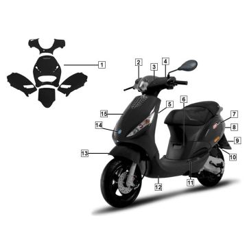 Coiffures Piaggio Zip 2000 originales