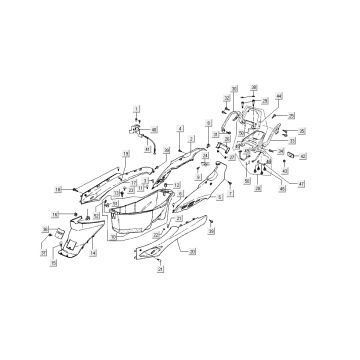 Capots arrière Kymco Dink AC 2 temps Argent