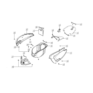 Coupes de cheveux derrière Kymco Like à partir de 2018 rouge