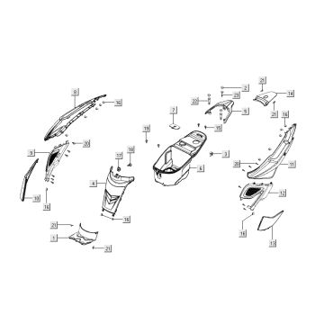 Derrière Kymco Super 8 Street 4 temps rouge
