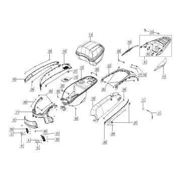 Capots arrière Kymco Like 125cc