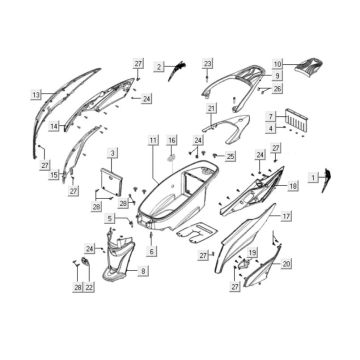 Carénage arrière Kymco People One 125i 4T AC