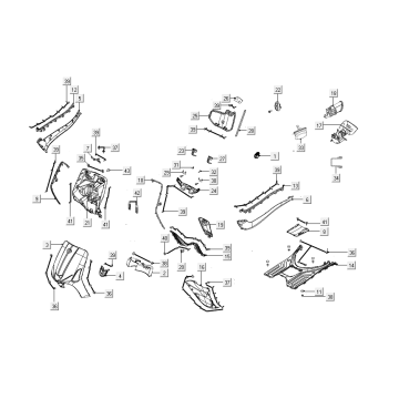 Pièces de couverture Kymco Like à partir de 2018 noir