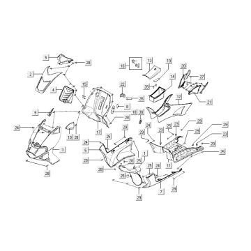 Cagoules Kymco Super9 2t lc om noir mat-jaune