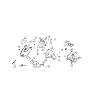 Kapdelen Kymco VP50i injection euro 4 tecno argent