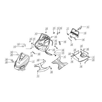 Capdelen Kymco ZX 2t ac argent-orange