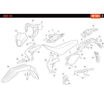 Capots Rieju MRT SM blanc 2010 2 temps