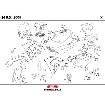 Capots Rieju MRX bleu 2006 2 temps