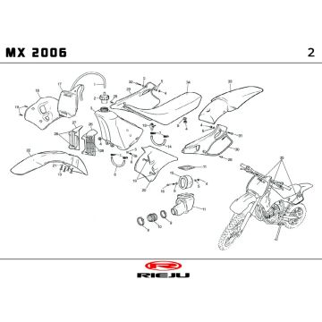 Capots Rieju MX bleu 2010 2 temps
