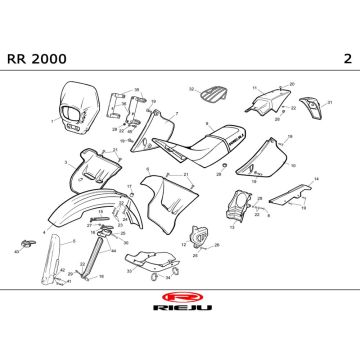 Carénage Rieju RR 50 2T LC noir 2001