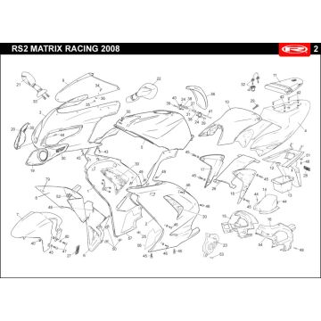 Capots Rieju Rs2 bleu 2006 2 temps