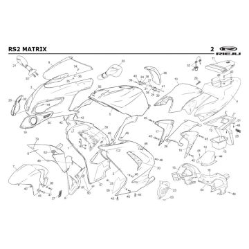 Capots Rieju Rs2 rouge 2005 2 temps