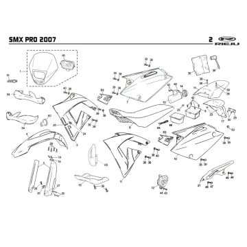 Capots Rieju SMX pro noir 2008 2 temps