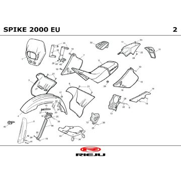 Carénage Rieju Spike 50 2T LC gris 2001
