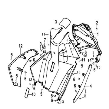 Pièces de couvercle pour Generic Xor noir 2007 2 temps 25