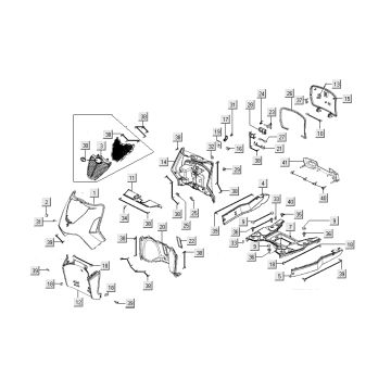 Pièces de capuchon pour Kymco People S 4 temps gris mat