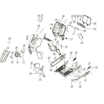 Carénage avant Kymco Like 200i 4T AC blanc