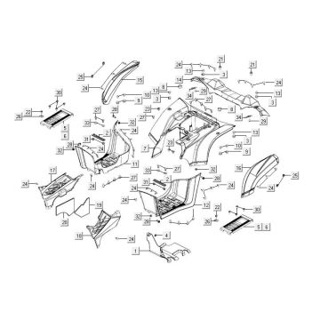 Capots derrière le Kymco MXU 500