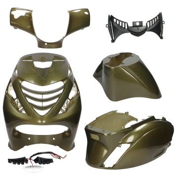 Kit carénage SP look Piaggio Zip vert olive + éclairage LED 6 pièces