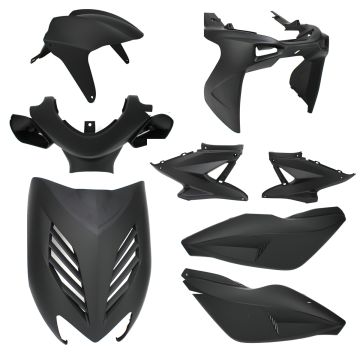Kit carénage Yamaha Aerox / MBK Nitro  <-2012 noir mat 8 pièces