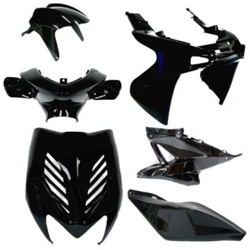 Kit de sculpture en métal noir Yamaha Aerox/MBK Nitro <-2012 8 pièces