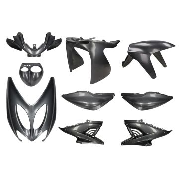 Kit carénage Yamaha Aerox / MBK Nitro  <-2012  anthracite brillant 9 pièces