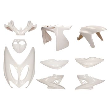 Kit Yamaha Aerox/MBK Nitro <-2012 blanc brillant 9 pièces