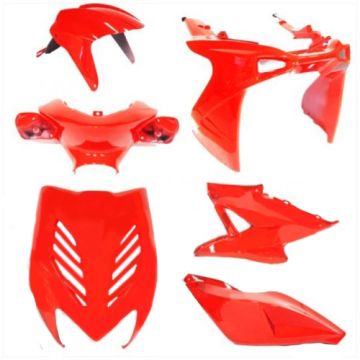 Kit carénage Yamaha Aerox / MBK Nitro  <-2012 rouge 8 pièces