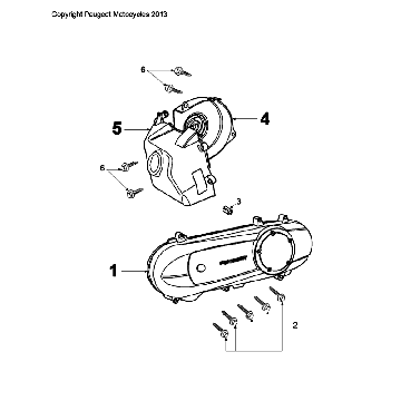 Couvercle Kickstarter - Réfrigérateur Peugeot Citystar 50 Marron