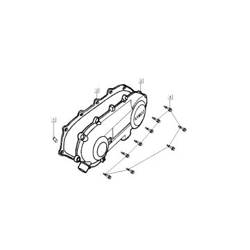 Couvercle de carter Kymco Dink 50 2T LC argent