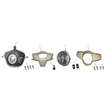 Compteur- Phare - Caches de guidon China Jet Ten 50 4T AC