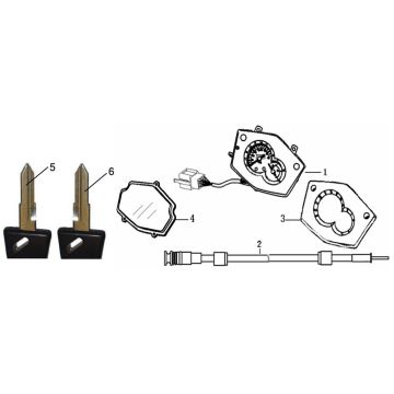 Compteur Generic Xor noir 2007 2 temps 25