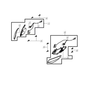 clignotant AGILITY 16+ 4T 200i Mat Métallique Bleu clair