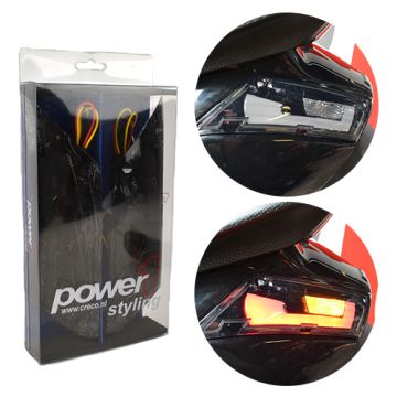 Jeu de clignotants Piaggio Zip 2000-> led Power 1 (Audi Look titane) arrière