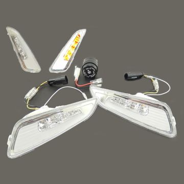 Jeu de clignotants Vespa Primavera / Sprint transparent led 2.0 (look Audi) avant