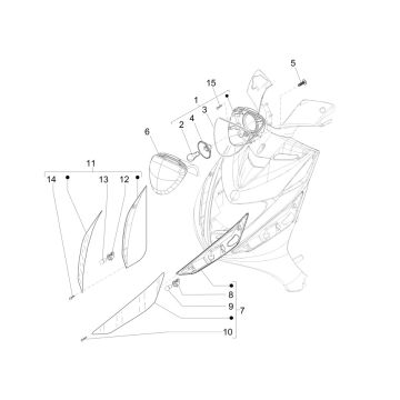 Clignotants avant - Phare Piaggio Zip 50 4T IGET 3V AC Euro 5