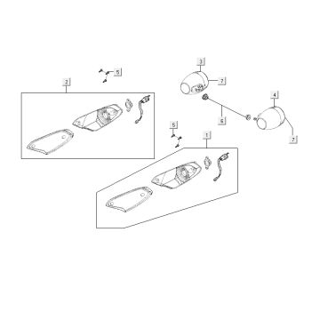 Indicateurs Kymco Agility Fat 12' 4 temps techno argent
