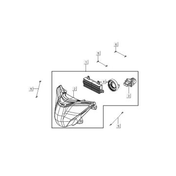 Optique de phareKymco People S 50i E4 Gris mat