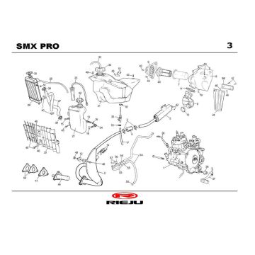 Refroidissement- Réservoir de carburant-Echappement Rieju SMX pro black 2004 2 temps
