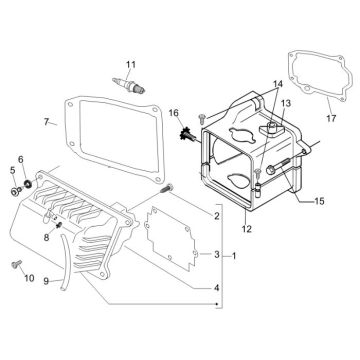 Capots de refroidissement - Couvercle de soupapes - Bougie Vespa LXV 4T 2V AC 25km/h