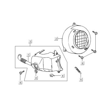 Capots de refroidissement Kymco Yup 50 2T AC argent