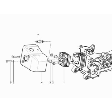 Culasse - Bougie Vespa Sprint 50 2T AC