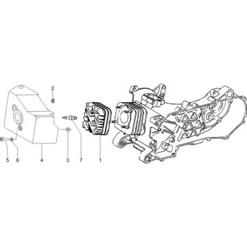 Culasse - Capot de refroidissement - Bougie Piaggio Liberty 50 2T AC