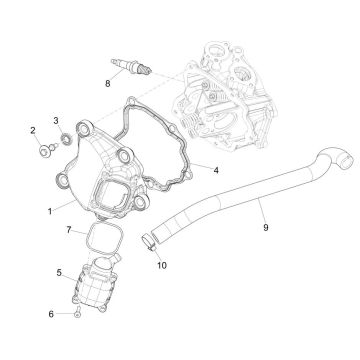 Couvercle de soupapes - Bougie Piaggio MP3 300 ie LT Business - Sport (avec et sans ABS) 2016-2018