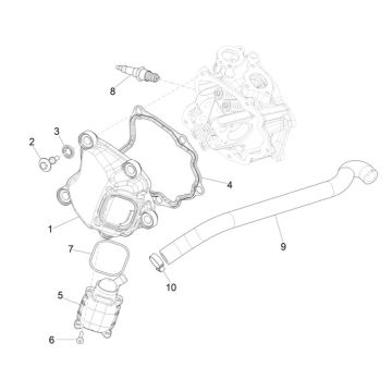 Couvercle de soupapes - Bougie Piaggio MP3 300 HPE / 300 HPE Sport ABS Euro 5 2020-2022