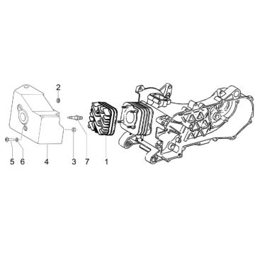 Culasse - Capot de refroidissement - Bougie Piaggio Zip 2000 50 2T AC