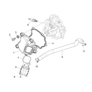 Couvercle de soupapes - Bougie Vespa GTS 300 ie 2008-2016 (avec et sans ABS)
