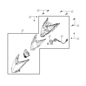 Optique de phareAGILITY 16+ 4T 125 Argent Métallique Mat